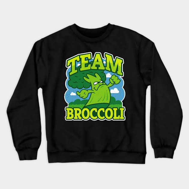 Team Broccoli - Funny Broccoli Sports Crewneck Sweatshirt by propellerhead